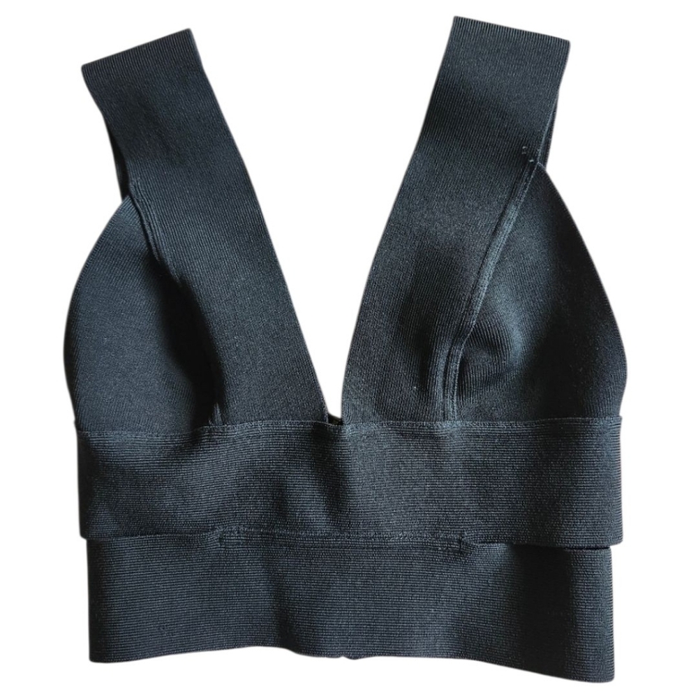 😻 3/$30 Aritzia Ten By Babaton Bandage Crop Top In Black Size 2XS